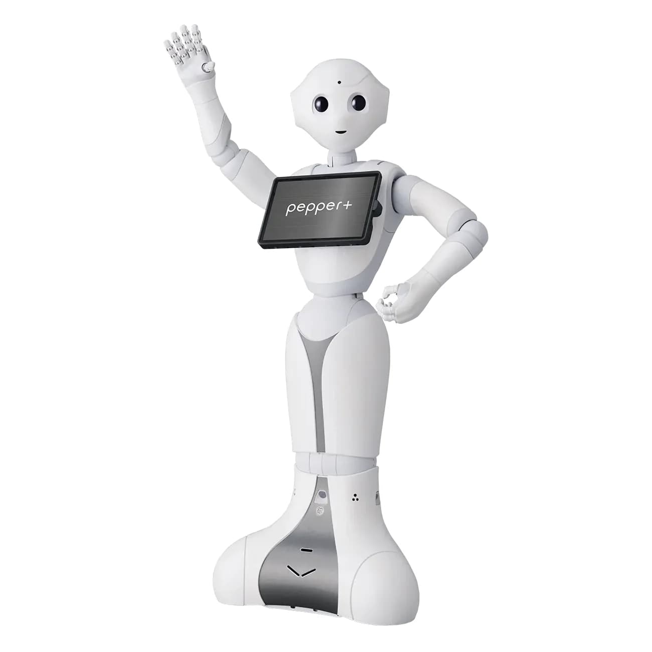 Robotul Pepper+ face cu mâna, cu tableta nouă de 11 inchi pe piept