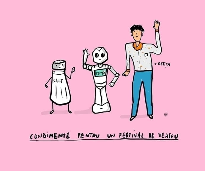 |pepper robot la festivalul de teatru|Festivalul de teatru pentru publicul tanar|Ilustratie pepper|Pepper robot la festivalul de teatru|||||||||||Pepper Robot la Teatru|Pepper robot Festivalul de Teatru|