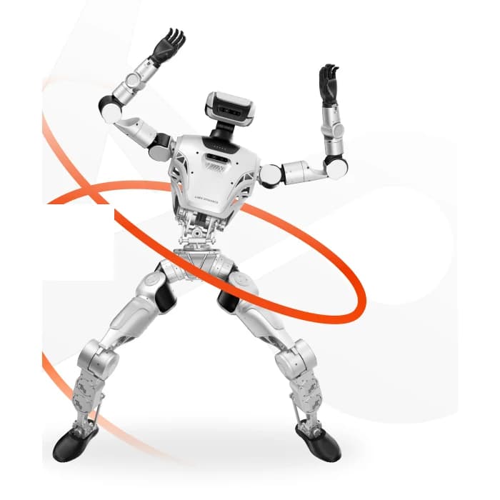 LimX Oli, robot umanoid în picioare, cu brațele ridicate, imagine oficială LimX