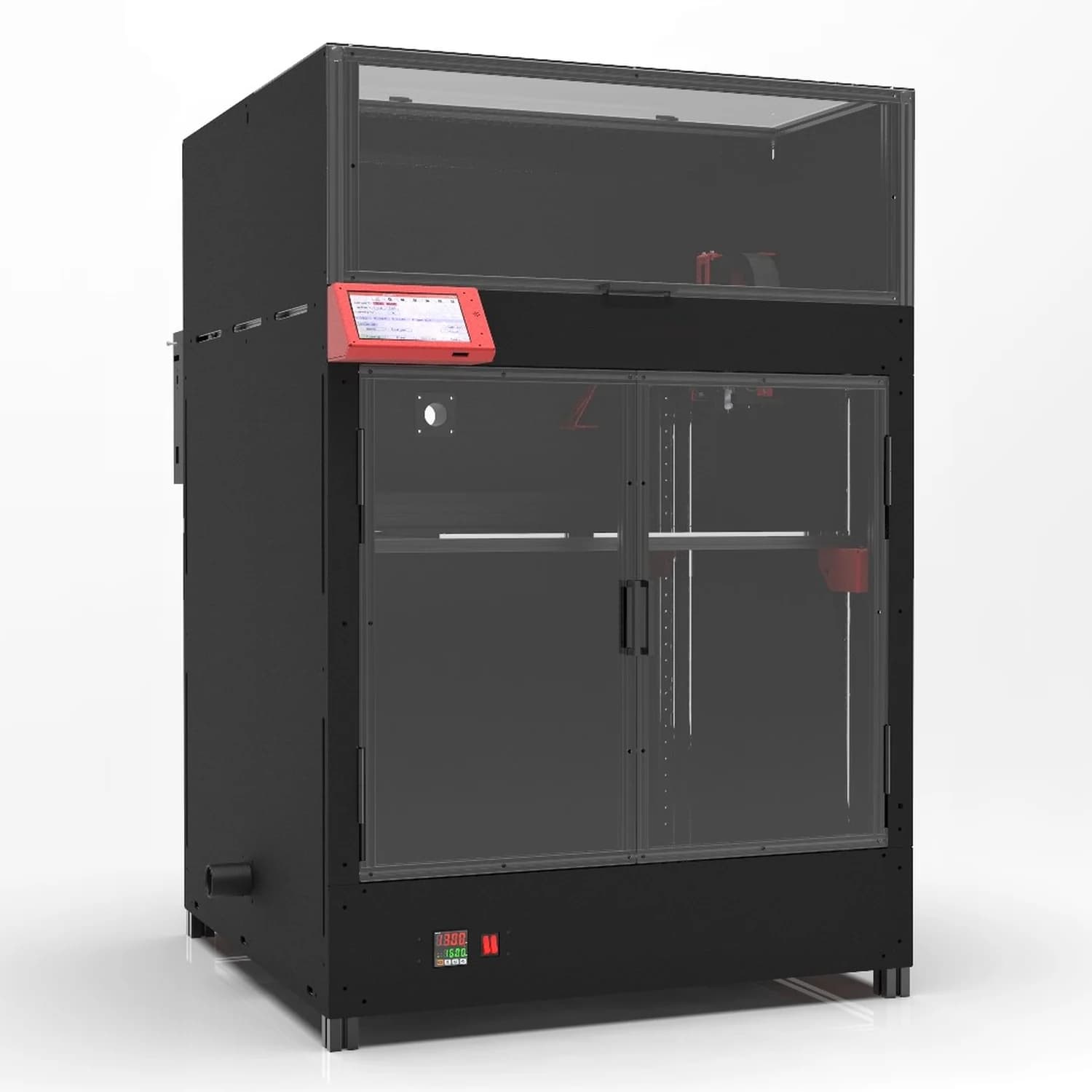 Imprimantă 3D Print BIG cu carcasă închisă, vedere din trei sferturi. Imagine: producătorul